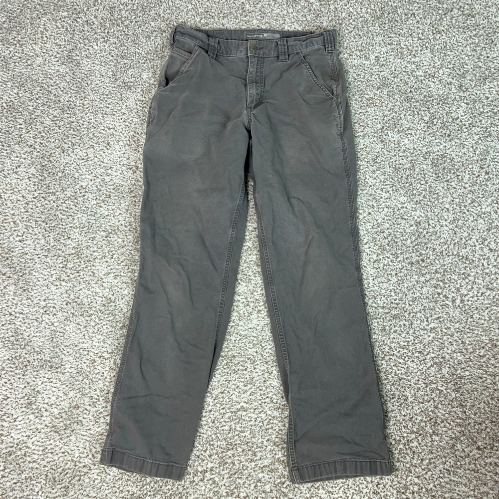 Carhartt Pants Mens 32x32 Gray Workwear Utility Rugged Relaxed Canvas Trousers